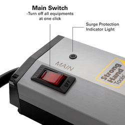 Regletas Protectoras de Sobretensión con Puerto USB, Carcasa Metálica, Cable de 6' (1.83 m)