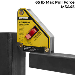 Adjust-O Escuadra Magnética, 45°/90° (11.2 x 9.7 x 2.5 cm) Fuerza de Atracción Máx. 65 lb (29.5 kg), MSA45