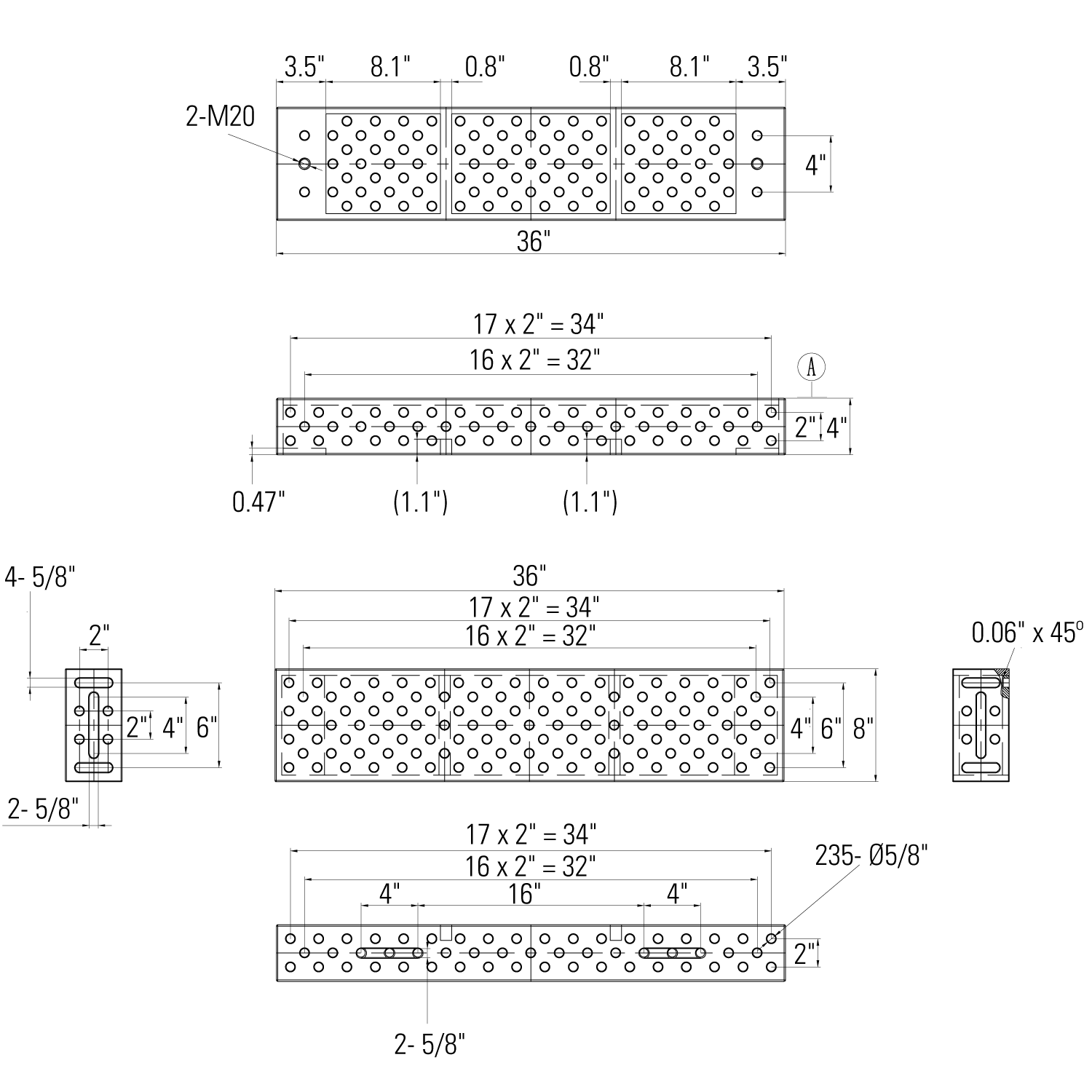 Heavy Duty Riser Blocks, 5/8 Holes