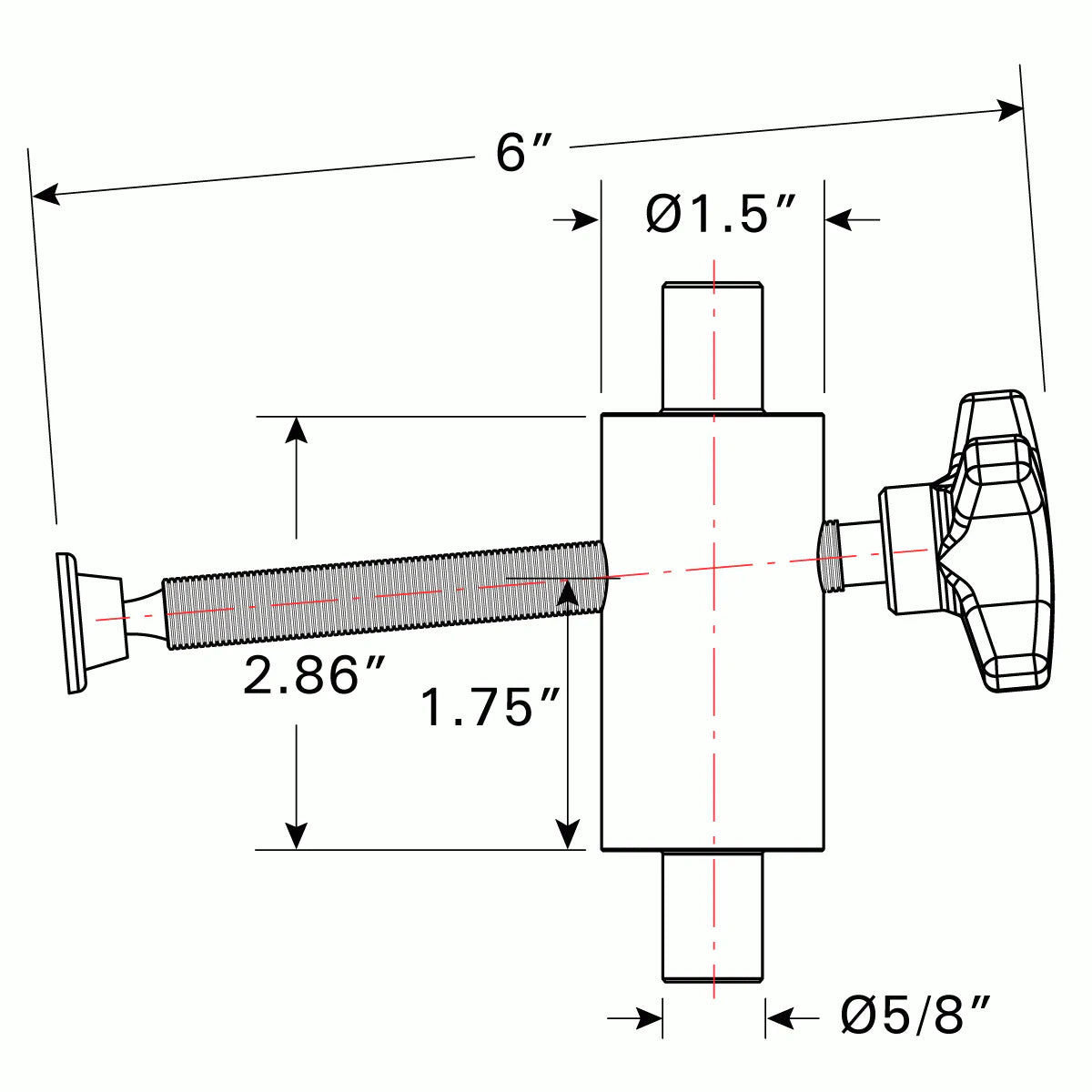 Side Push Clamp XL, Fits 5/8 Holes