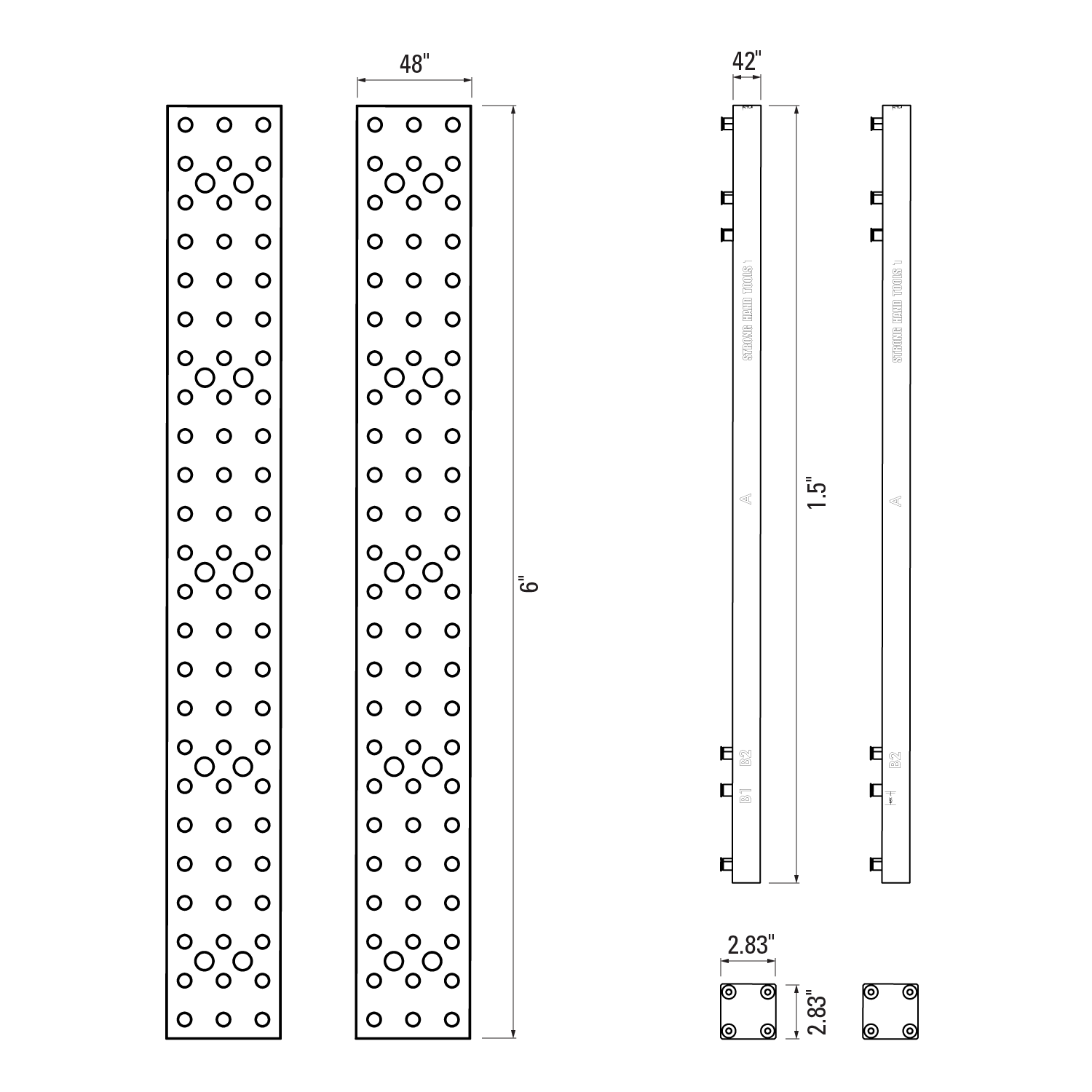 Kit de Expansión de Placa Rhino con Dos Placas de 6" x 48" (15.24 cm x 121.92 cm)
