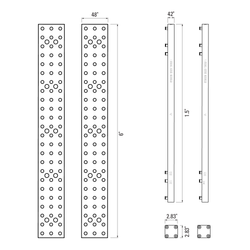 Kit de Expansión de Placa Rhino con Dos Placas de 6" x 48" (15.24 cm x 121.92 cm)