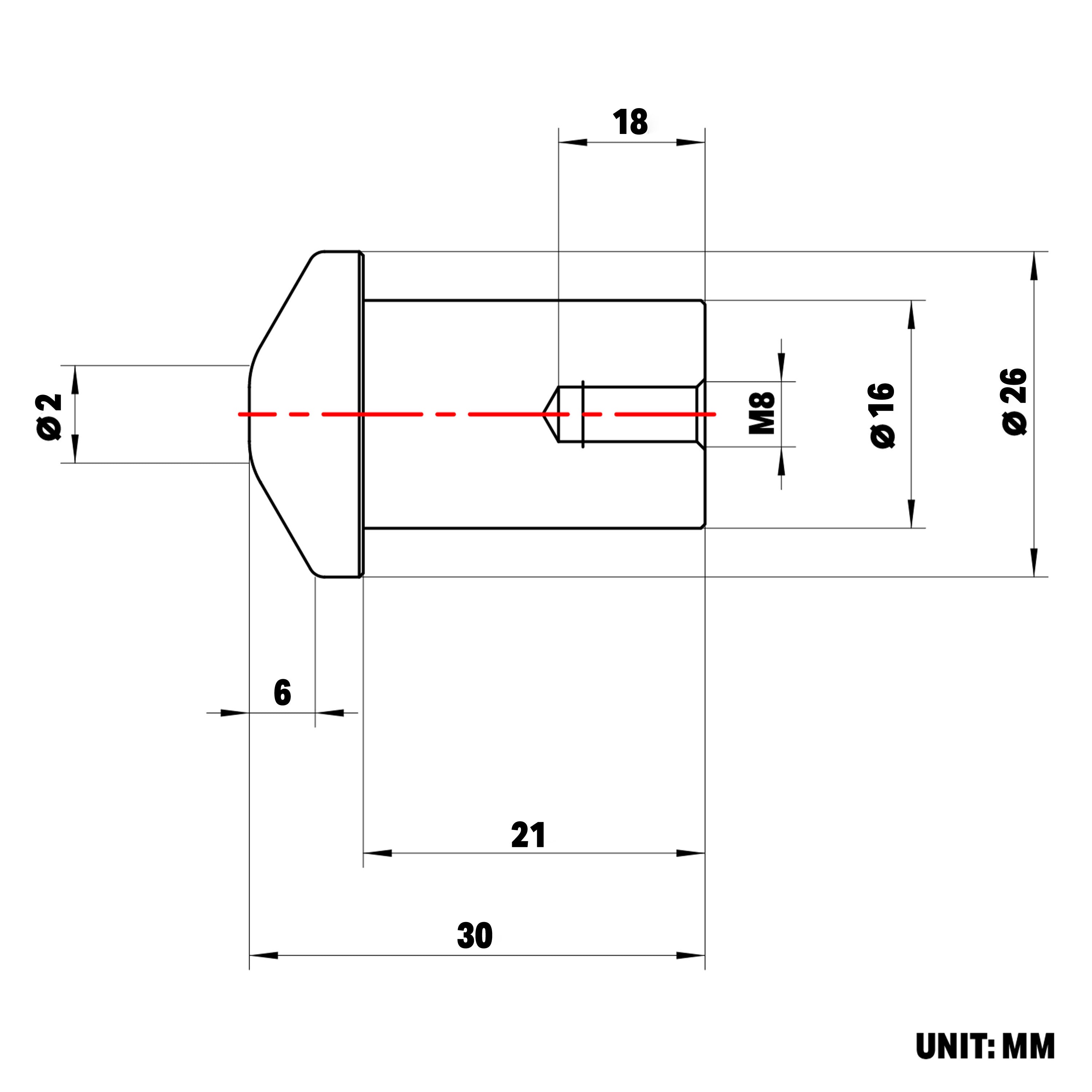 Spring Push Pin, Fits 5/8" and 16 mm Holes