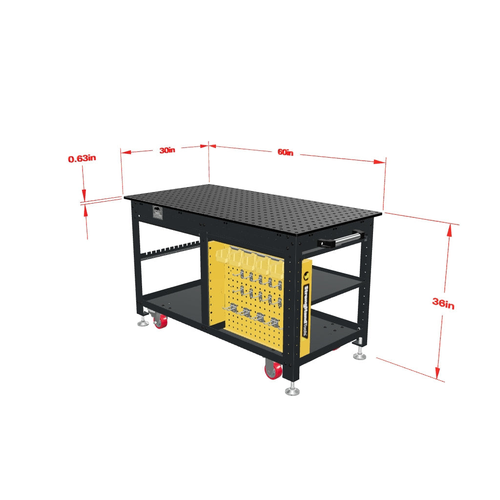 60" x 30"(152 x 76 cm) Rhino Cart + Kit de Sujeción de 66 pzas. - Sistema 5/8"