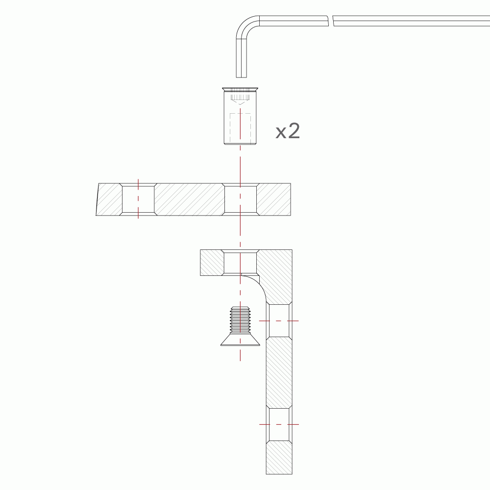 Side Bracket for BuildPro Ranurado Tables  (5/8
