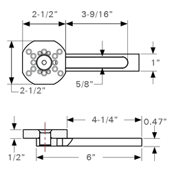 Ajustable Mounting Base for Toggle Clamps, Fits 5/8 Holes